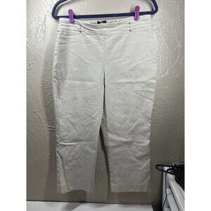 JM Collection Womens Stretch Pull On Tan Capri‎ Pant Relaxed Fit Size Medium